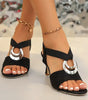 Sandales à Talon avec Boucles Métalliques pour Femme | Idéales pour les Sorties