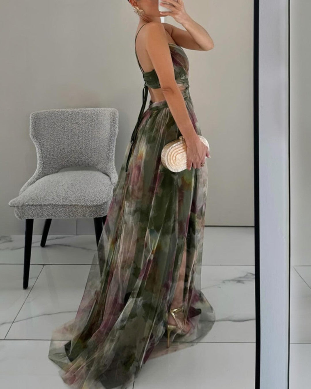 Robe longue à bretelles pour femmes