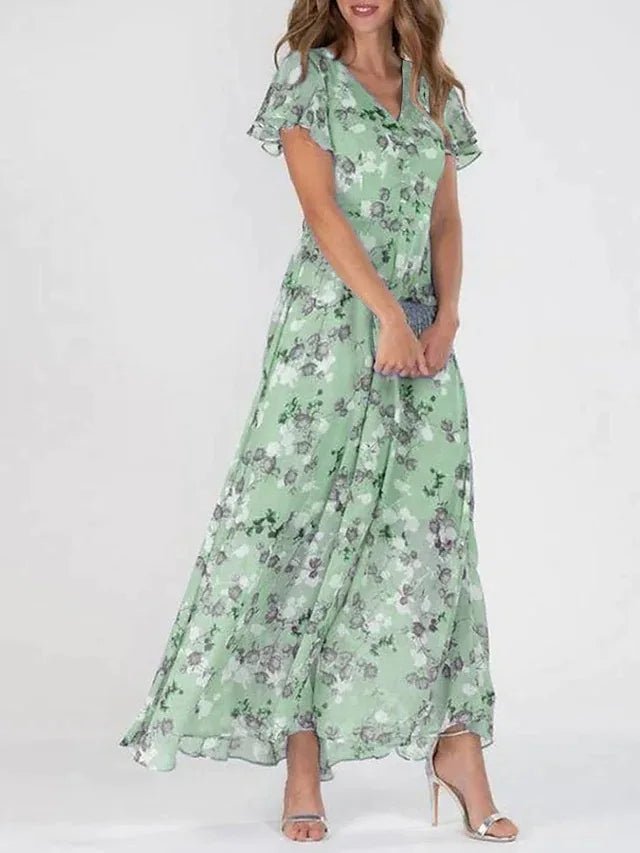 Robe Longue Fluide en Chiffon pour Femmes