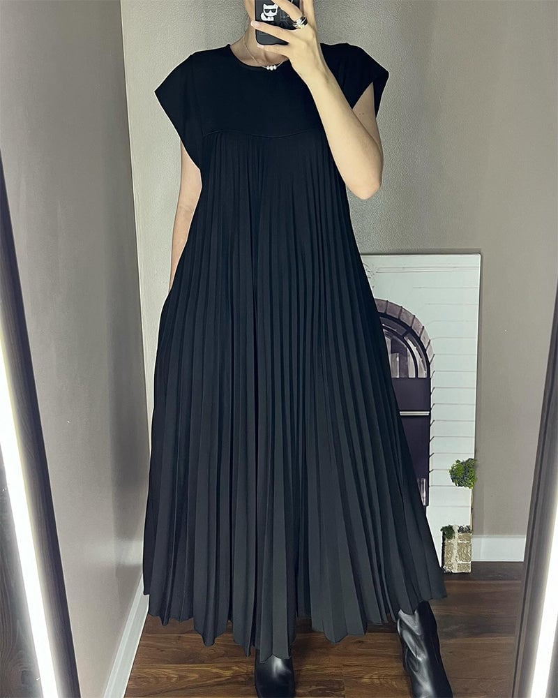 Robe Longue Plissée sans Manches pour Femme | Idéale pour le Quotidien