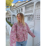 Veste Matelassée Oversize Fleurie pour Femme