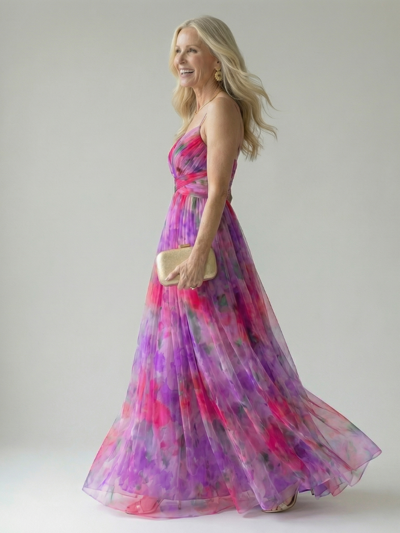 Robe Maxi Sans Manches à Imprimé pour Femme