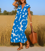 Robe Longue à Imprimé Géométrique pour Femme | Idéale pour l'Été
