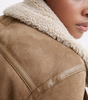 Veste Aviateur en Daim Coupe Ample avec Ceinture pour Femme