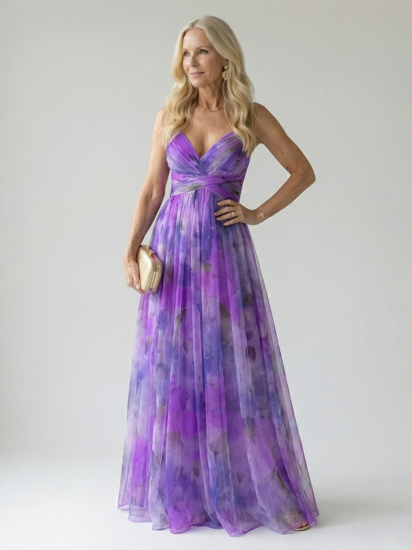 Robe Maxi Sans Manches à Imprimé pour Femme