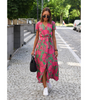 Robe Longue à Imprimé Floral Coupe Évasée pour Femme | Idéale pour l'Été