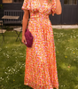 Robe Longue à Imprimé Fleuri et Taille Marquée pour Femme | Idéale pour l'Été