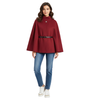 Cape Manteau Ceinturé à Manches Chauve-Souris pour Femmes