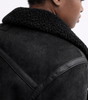 Veste Aviateur en Daim Coupe Ample avec Ceinture pour Femme