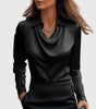 Blouse Satin à Manches Longues pour Femmes