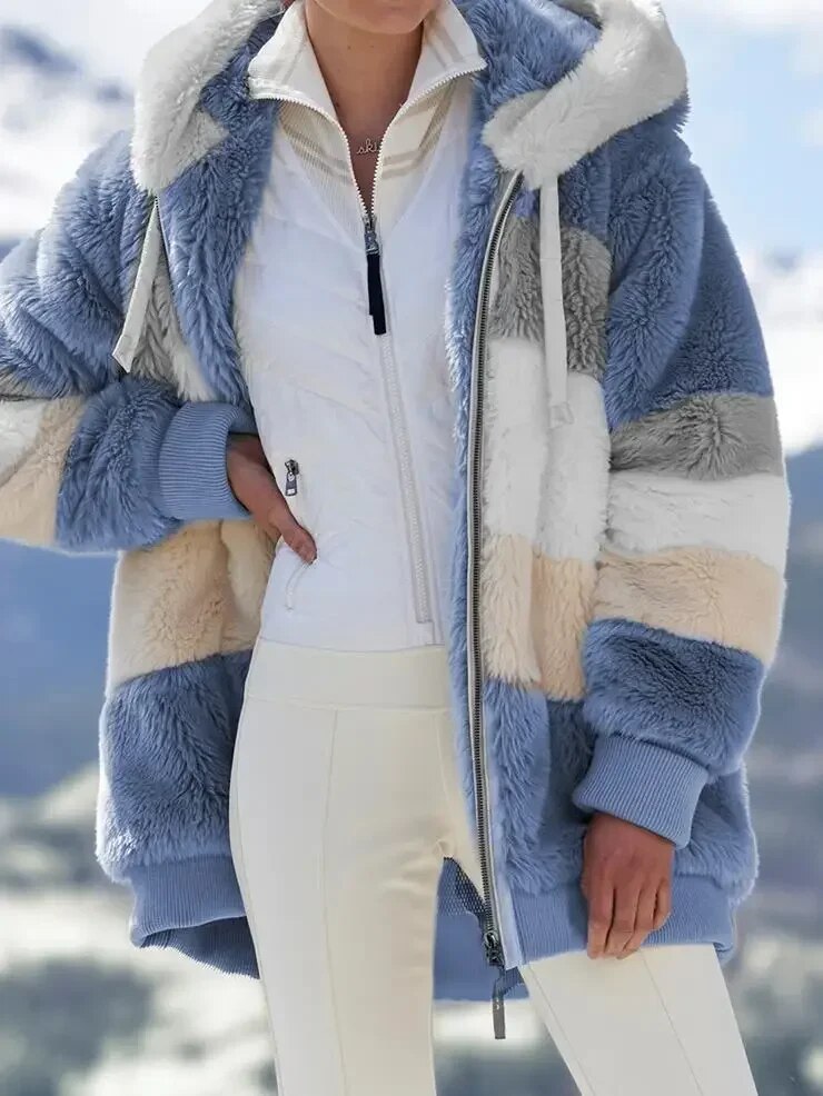 Veste Polaire Oversize à Capuche pour Femme