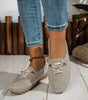 Mocassin Confort à Lacets Décoratifs en Similicuir pour Femme