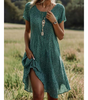 Robe d'Été Mi-Longue à Imprimé Géométrique pour Femme | Idéale pour les Vacances