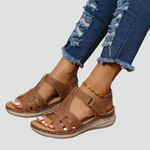 Sandales Orthopédiques en Cuir à Scratch pour Femme | Idéales pour le Quotidien
