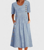 Robe longue boutonnée avec poches pour femmes