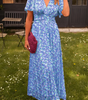 Robe Longue à Imprimé Fleuri et Taille Marquée pour Femme | Idéale pour l'Été