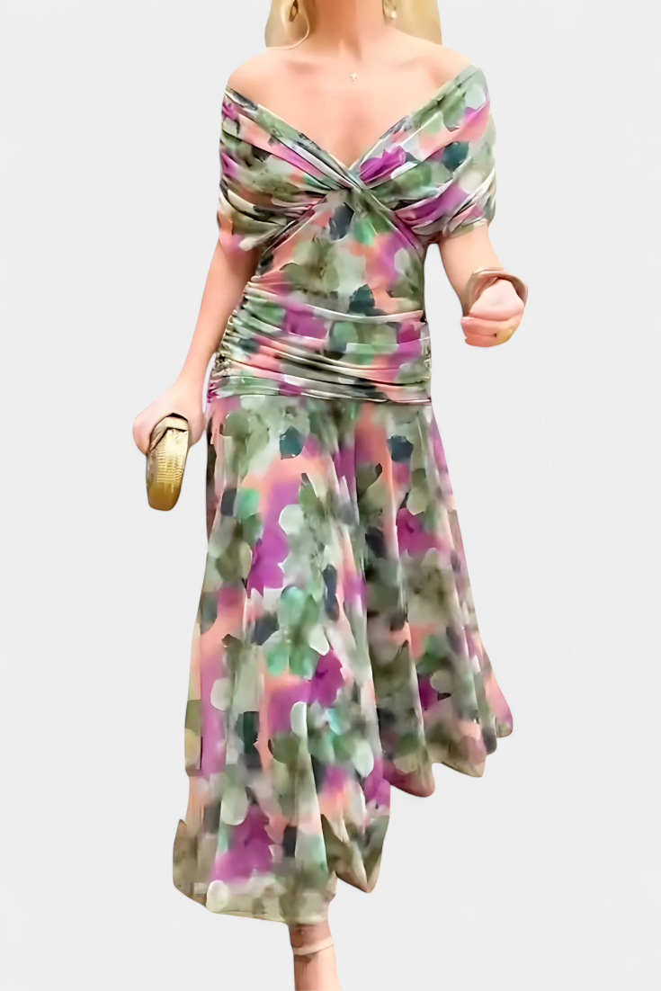 Robe Longue à Imprimé Floral pour Femme