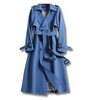 Trench Coat Long en Coton pour Femme