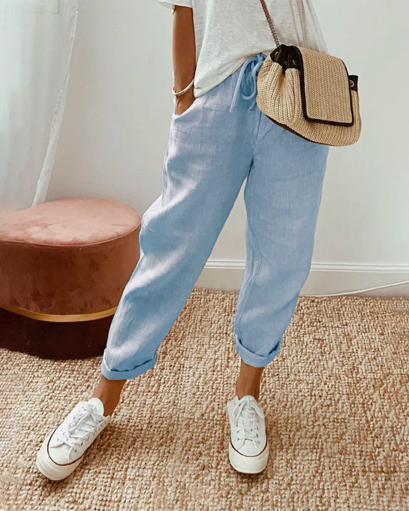 Pantalon Décontracté en Lin pour Femme | Idéal pour le Quotidien
