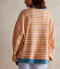 Sweat Rayé Décontracté à Col Rond pour Femmes