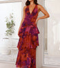 Robe Maxi en Chiffon à Volants pour Femmes