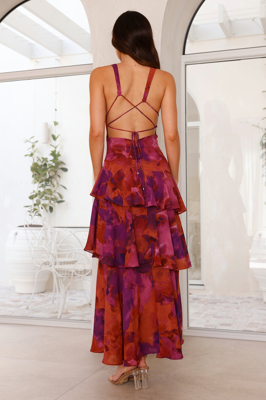 Robe Maxi en Chiffon à Volants pour Femmes