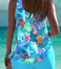 Tankini Effet Ventre Plat et Short pour Femme