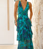 Robe Maxi en Chiffon à Volants pour Femmes