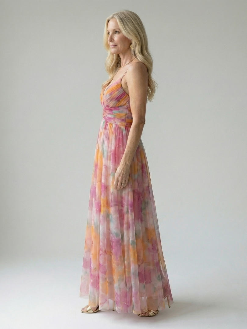 Robe Maxi Sans Manches à Imprimé pour Femme