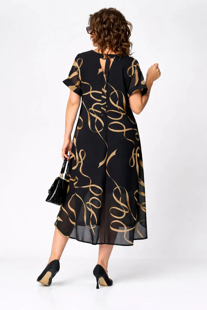 Robe Midi Élégante avec Imprimé pour Femmes
