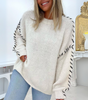 Pull Uni à Manches Longues et Col Rond Coupe Ample pour Femme
