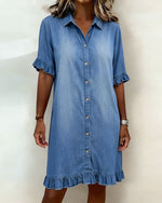 Robe en Denim avec Boutons pour Femme | Idéale pour le Quotidien