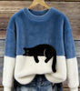 Pull décontracté avec motif chat pour femmes