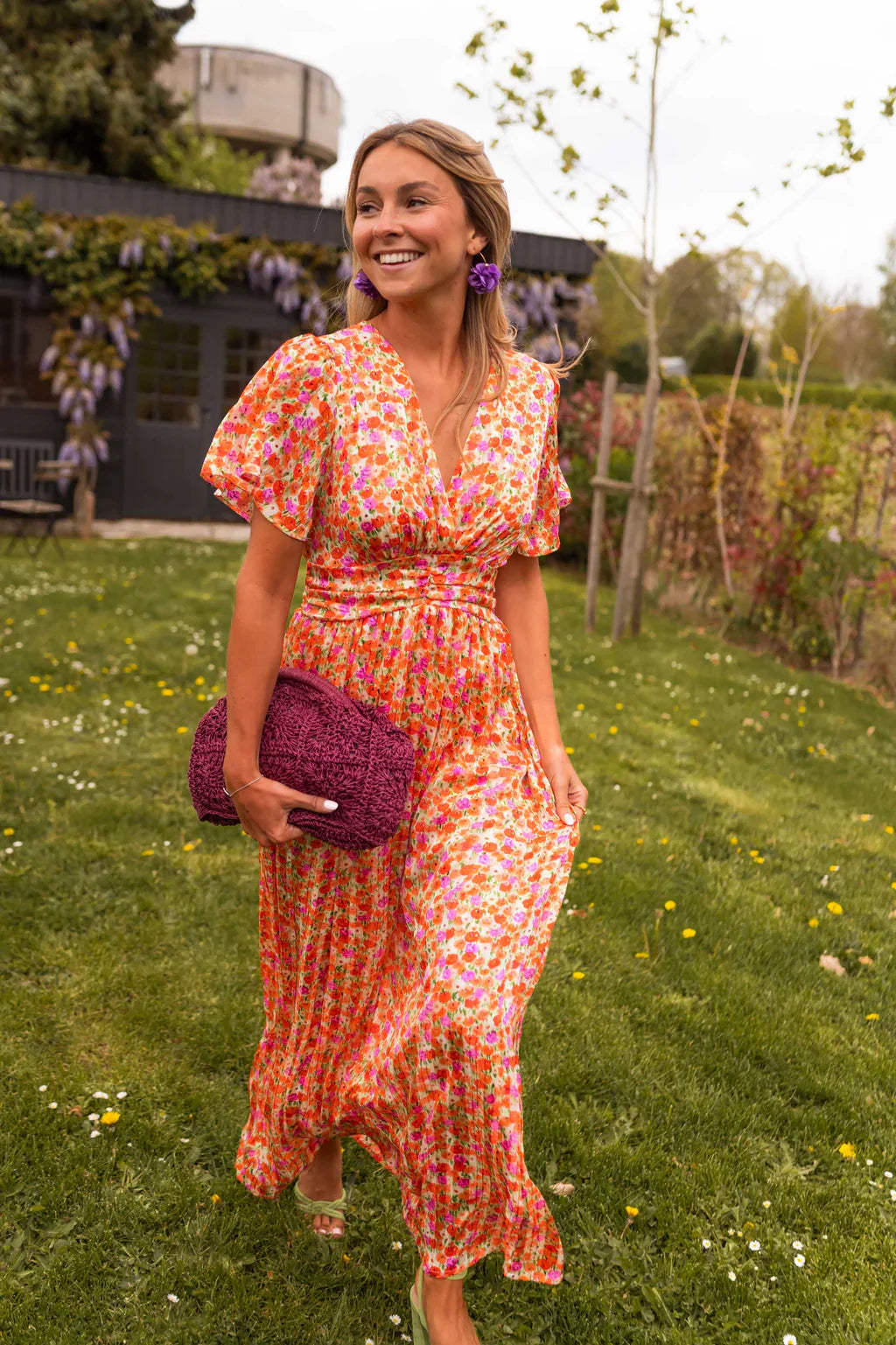 Robe Longue à Imprimé Fleuri et Taille Marquée pour Femme | Idéale pour l'Été