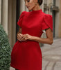 Robe Courte Élégante avec Nœud pour Femmes