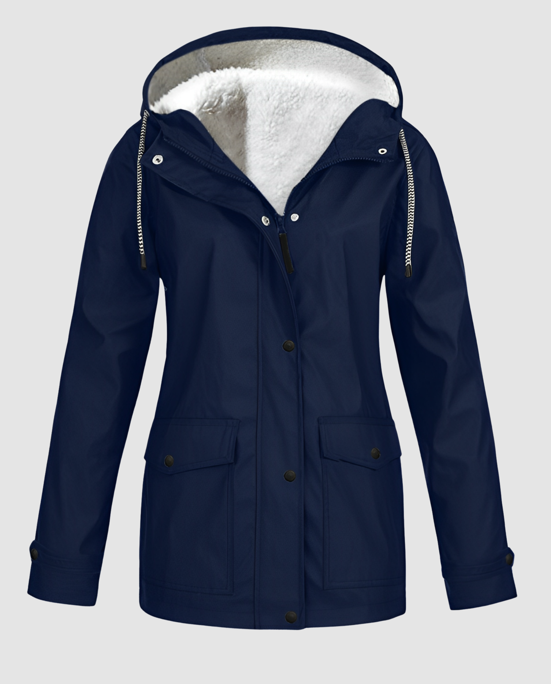 Parka Oversize à Capuche et Fausse Fourrure pour Femme