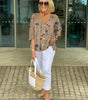 Blouse à Col V Imprimé Floral pour Femme | Idéale pour le Quotidien