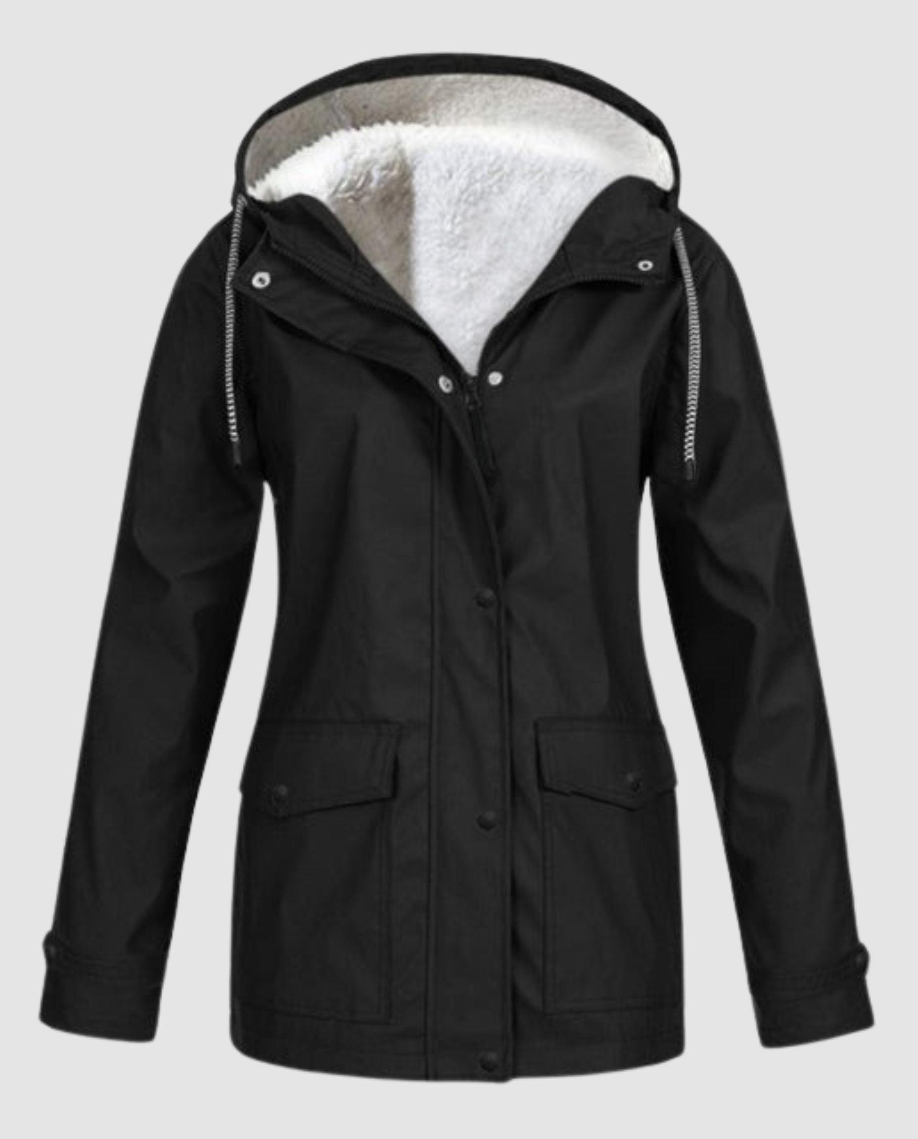 Parka Oversize à Capuche et Fausse Fourrure pour Femme