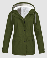 Parka Oversize à Capuche et Fausse Fourrure pour Femme
