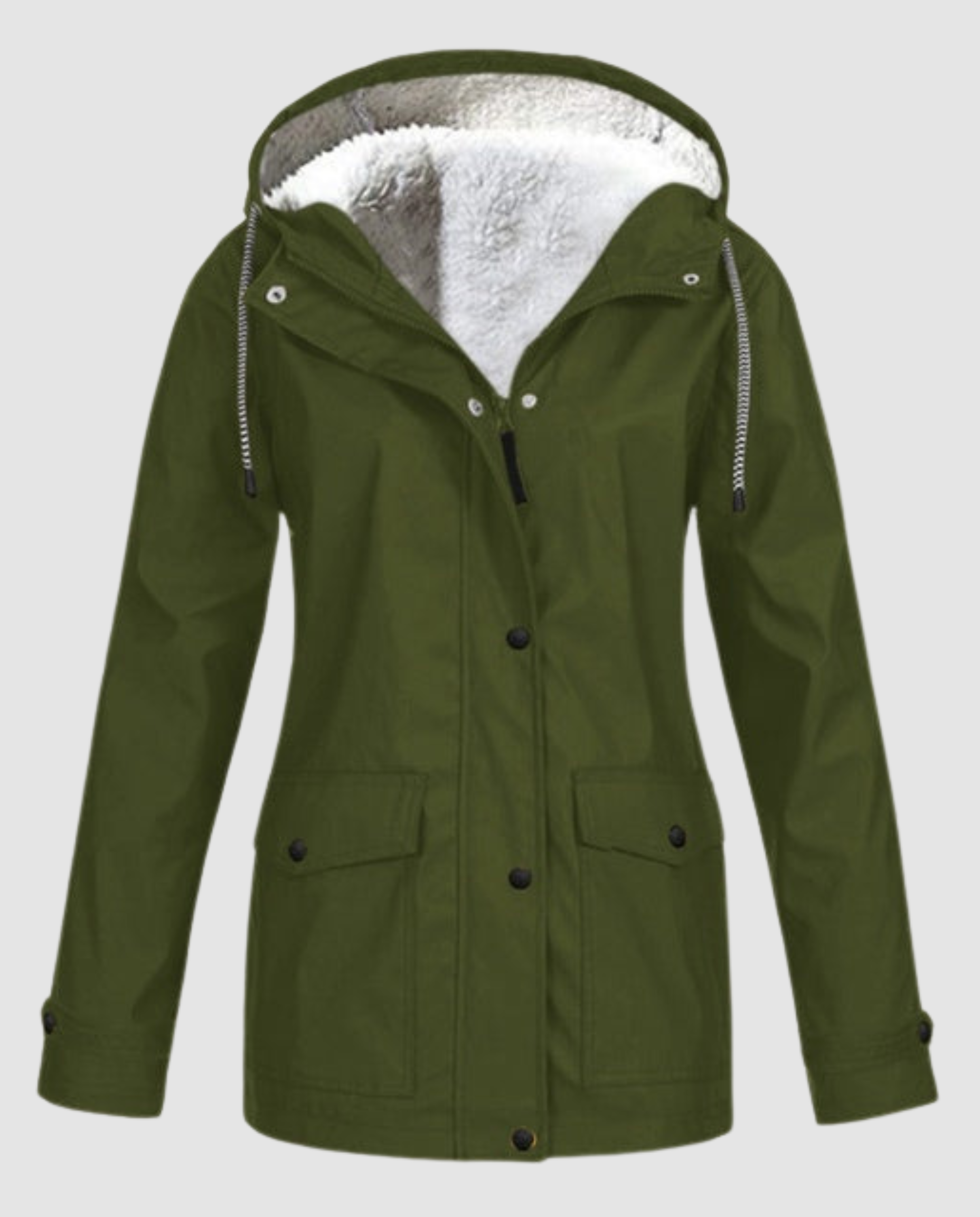 Parka Oversize à Capuche et Fausse Fourrure pour Femme