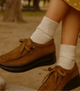 Mocassin Confort à Lacets et Semelle Plateforme en Suédine pour Femme