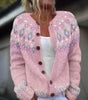 Cardigan en laine et coton à imprimé pour femmes