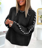 Pull Uni à Manches Longues et Col Rond Coupe Ample pour Femme