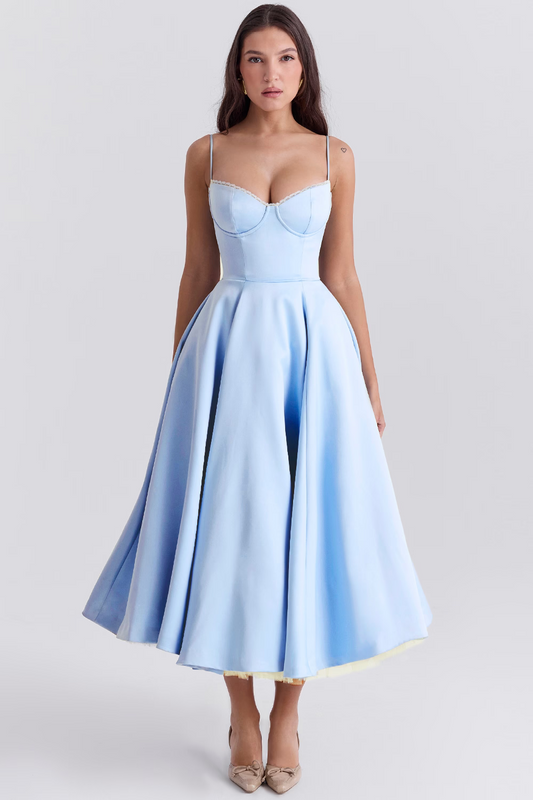 Robe Midi en Satin pour Femmes