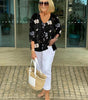 Blouse à Col V Imprimé Floral pour Femme | Idéale pour le Quotidien