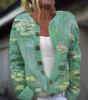 Cardigan en laine et coton à imprimé pour femmes