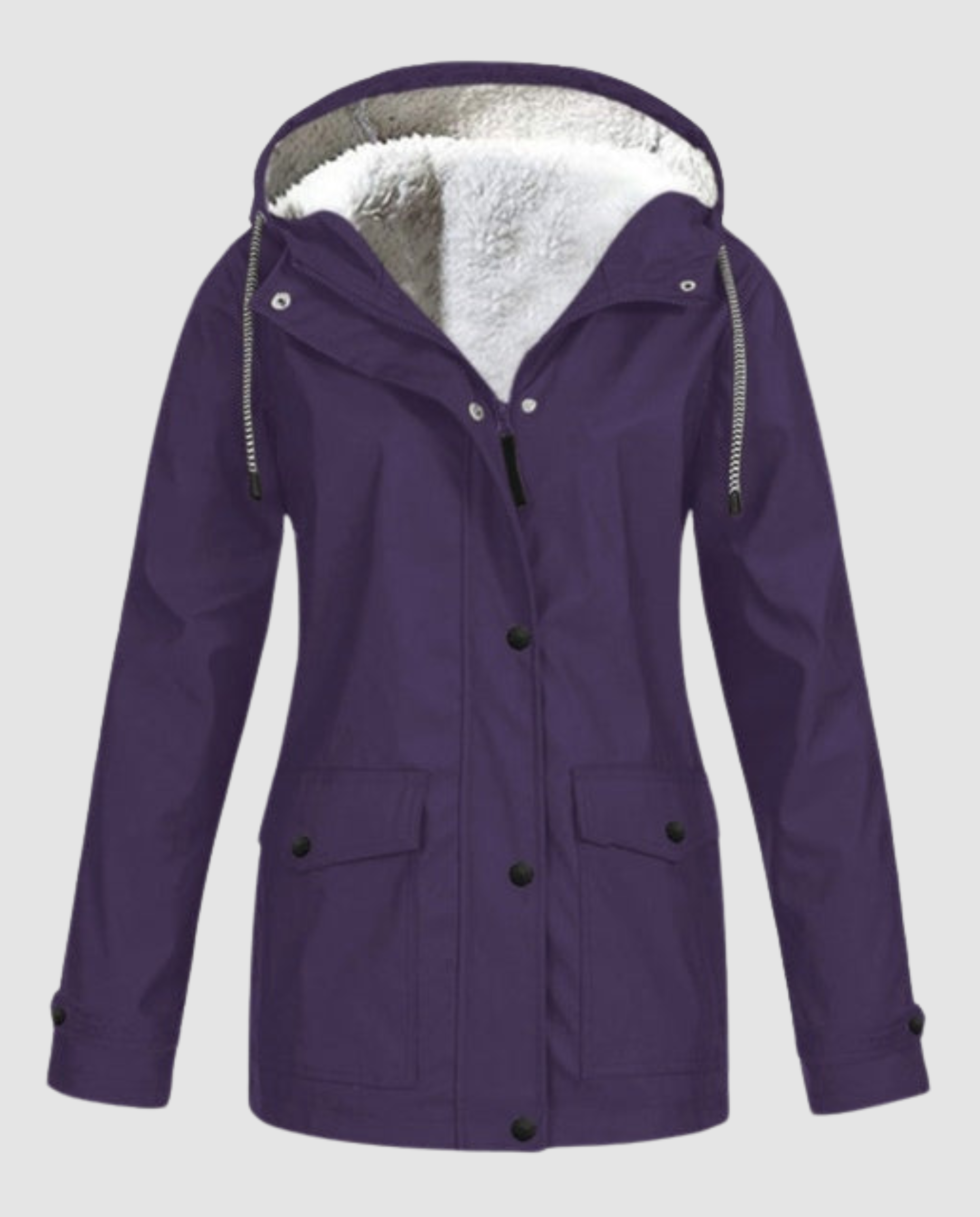Parka Oversize à Capuche et Fausse Fourrure pour Femme
