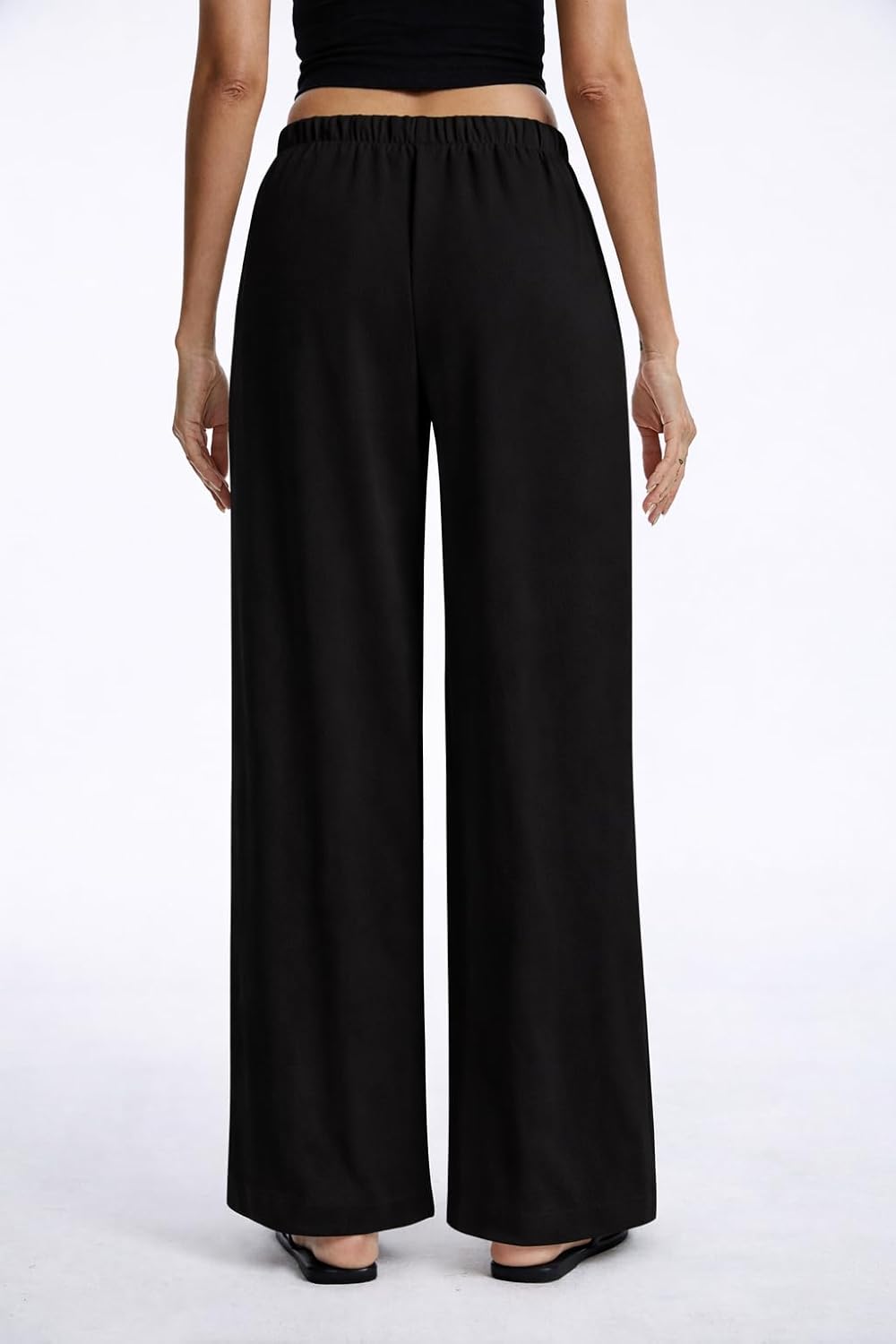Pantalon large fluide en crêpe pour femmes