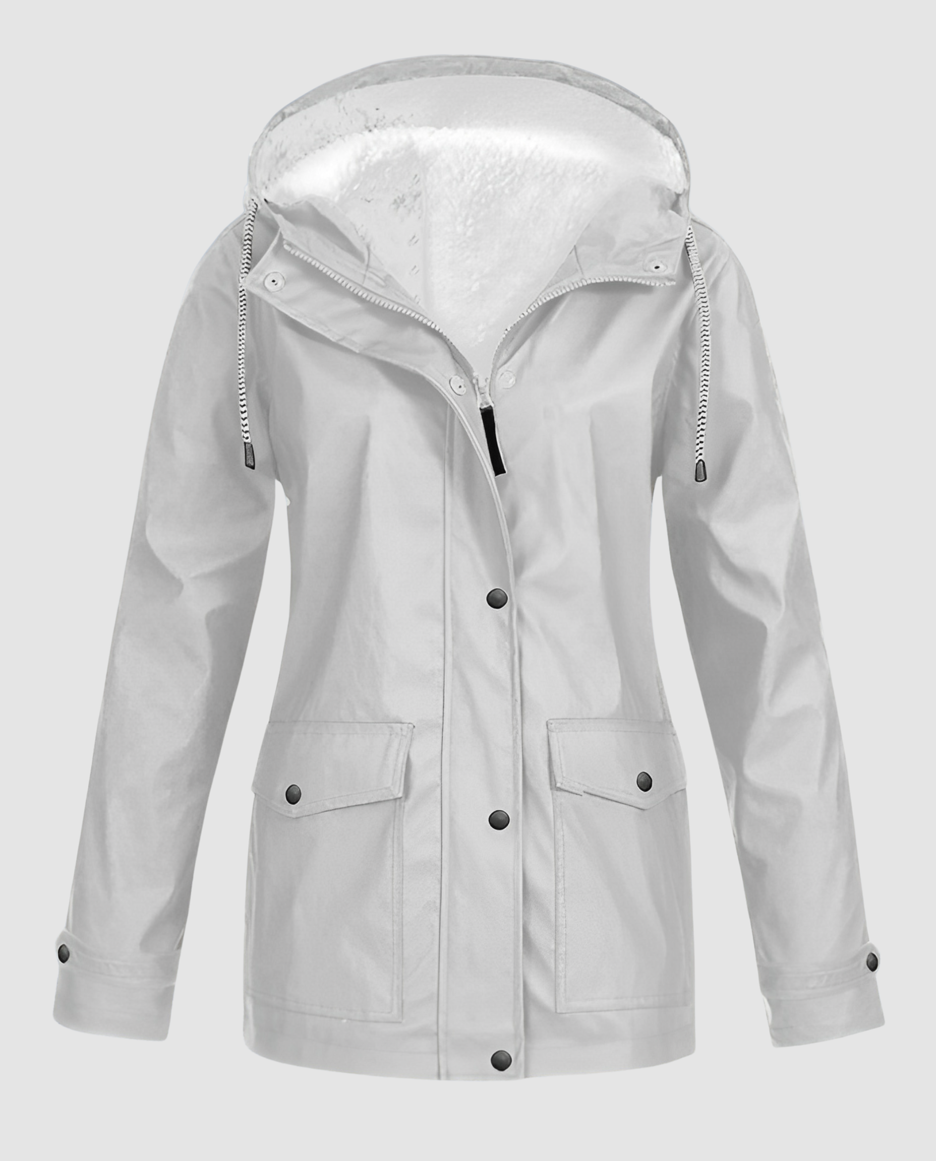 Parka Oversize à Capuche et Fausse Fourrure pour Femme