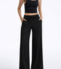 Pantalon large fluide en crêpe pour femmes